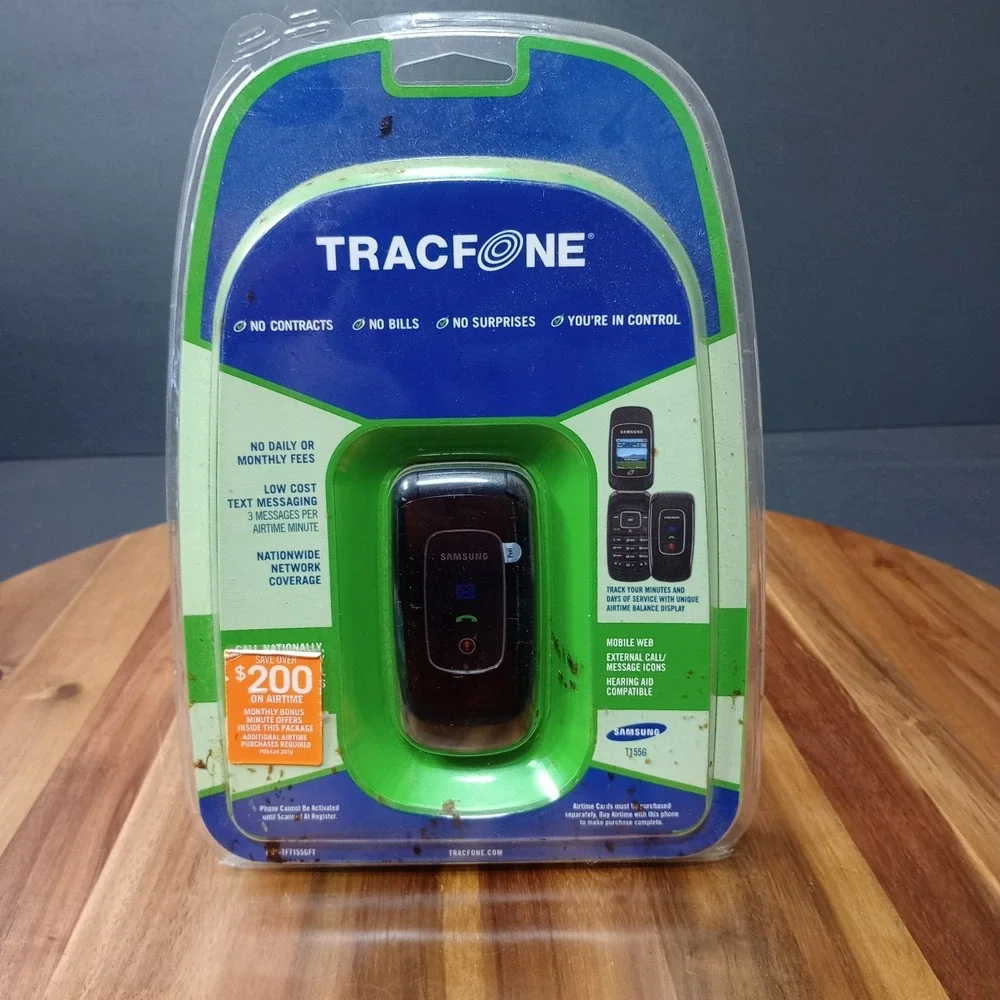 Samsung T155G Black Tracfone‎ Wireless Flip Phone Burner OBSOLETE NOVELTY PROP